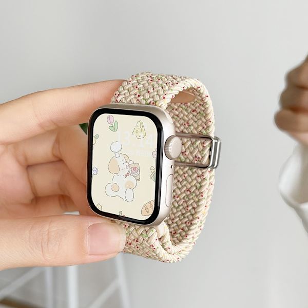 Urrem til Apple Watch iWatch til SE2/6/5/4 40mm rem stjerneskær farve prik flettet reb elastisk bånd