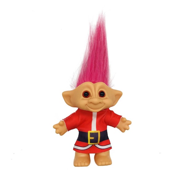 Juldräkt Troll Docka Halloween nostalgisk emaljleksak ful docka docka Red