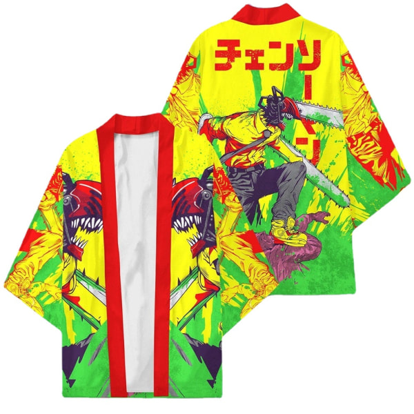 Motorsågsman Pochita Denji Cosplay Kostymrock Uniform Kappa Toppar Kimono Haori Skjorta Unisex A XXL