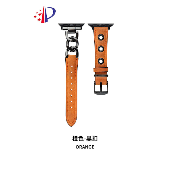 Klokkereim for Apple Watch iWatch 38/40/41mm oransje + svart spenne