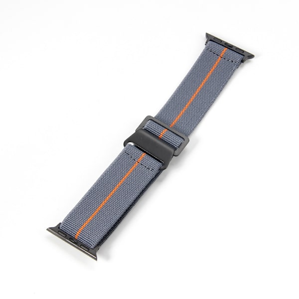 Klockarmband för Apple Watch iWatch, anslutningsstorlek 42/44 mm med verktyg, mörkgrå med orange-svart spänne
