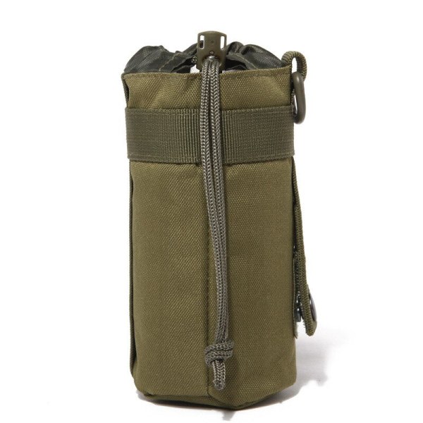 Tactical Molle Crossbody-väska Justerbar dragsko Vattenflaskväska Utomhuscamping Vandring Vattenflaskhållare påse med spänne L Size Black