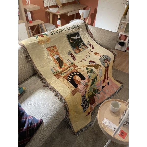 Glædelig Jul Egern Fyrretræs Tæppe Tapestry Vægdekoration Sofahåndklæde Garland blanket 130X160cm blanket