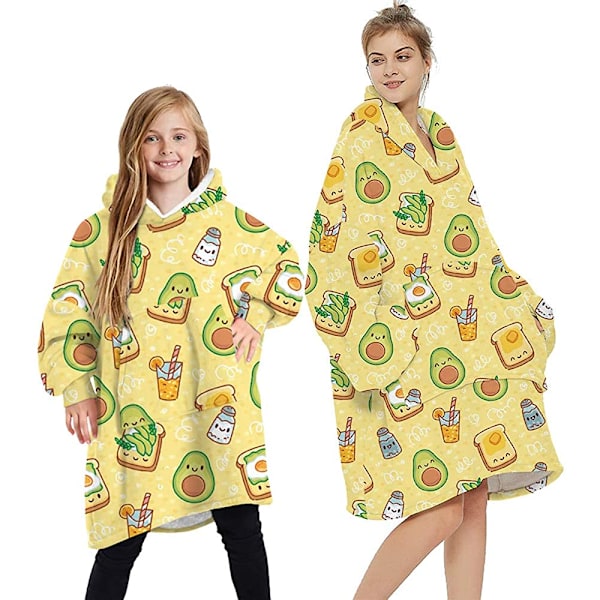 Loalirando Oversized Hupparipeitto Pehmeä Fleece Hupparipeitto Naisille Miehille Lapsille Puettava Huppupeitto Isollla Taskulla Grey - Sloth One Size
