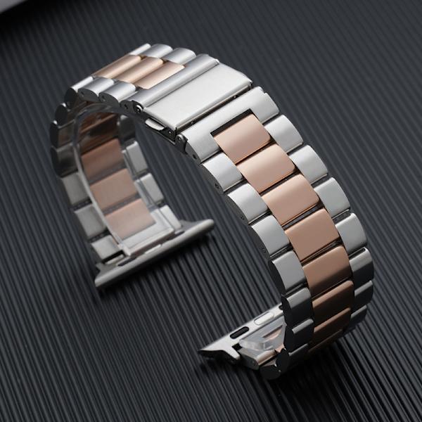 Kellon ranneke Apple Watch iWatch 38-40-41mm Hopea Ruusu