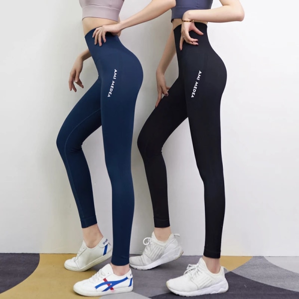 Yoga Bukser Push-Up Gym Tights Sexet Mavekontrol Sport Høj Talje Leggings rose red XXL
