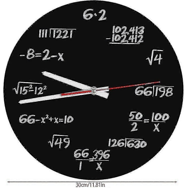 Matematisk klocka - Akryl väggklocka Matematisk Modern Design Hemmakontor Dekoration Tillbehör Svart