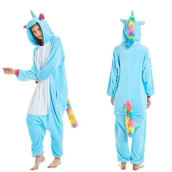 Vinter Dam Herr Unisex Vuxen Söt Tecknad Apa Onesies Djur Pyjamas Stitch unicornio Enhörning Flanell Sovkläder Brown Monkey 12T(Height 135-145CM