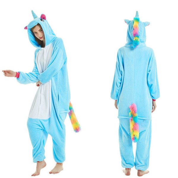 Vinter Dam Herr Unisex Vuxen Söt Tecknad Apa Onesies Djur Pyjamas Stitch unicornio Enhörning Flanell Sovkläder Brown Monkey M (Height 158-168CM)
