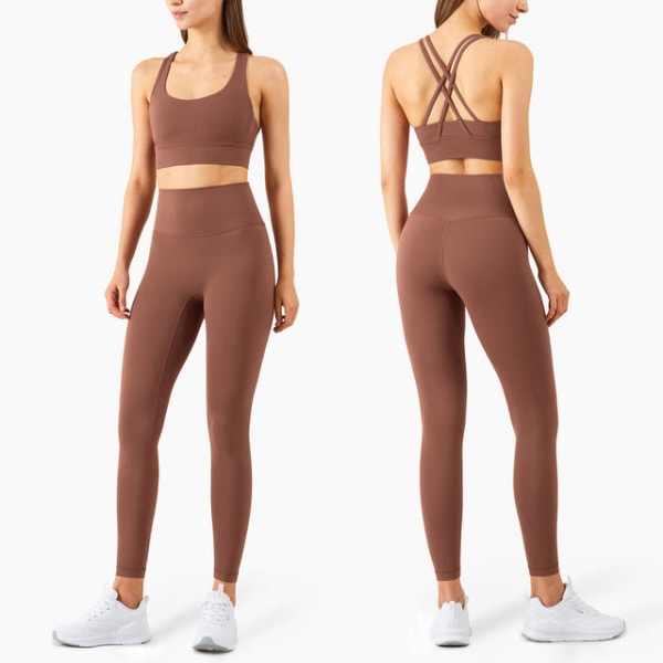 Set Leggings och toppar Fitness Gymkläder för kvinnor 2pcs set2 M