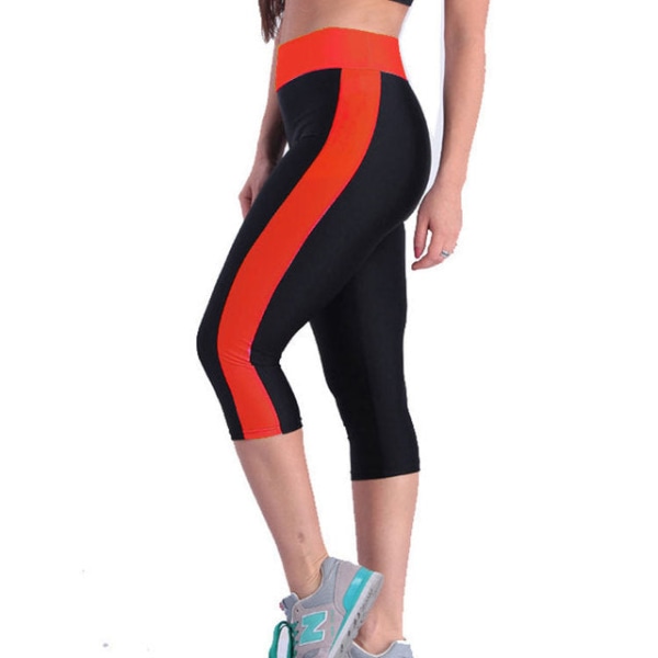 Yogabyxor Elastiska Push Up Leggings Sportträningstights Gym Flickbyxor Black Red XXL