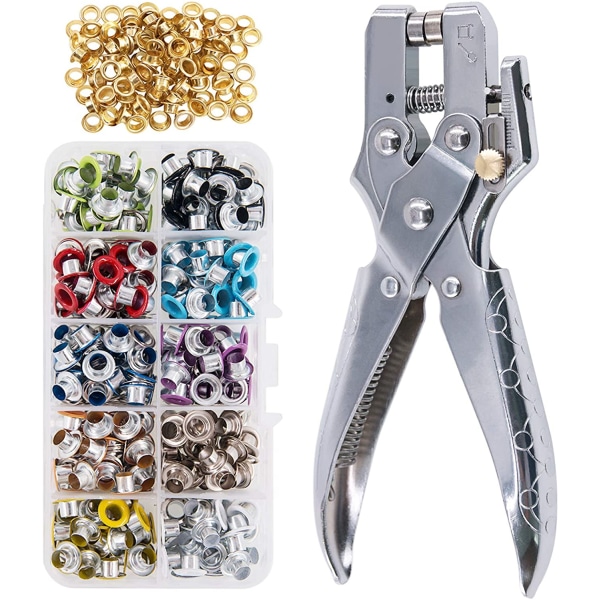 12 väriä 5 mm metalliset purjerenkaat, metalliset niittisarjat, kenkien niitit, purjerenkaat nahalle, kankaalle, vöille, vaatteille, askarteluun ja muuhun 300pcs 10 colors