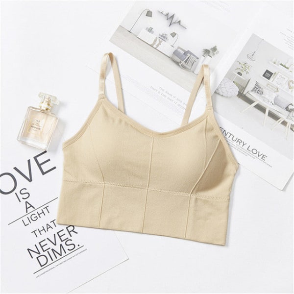 Yoga BH Andningsbar gymtopp Anti-svett Stötsäker Vadderad Träningsunderkläder För Kvinnor style 2 grey Free Size