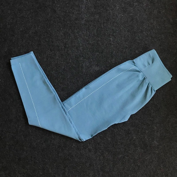 Yogabyxor Hög midja Push Up Stretch Workout Leggings för kvinnor Blue M