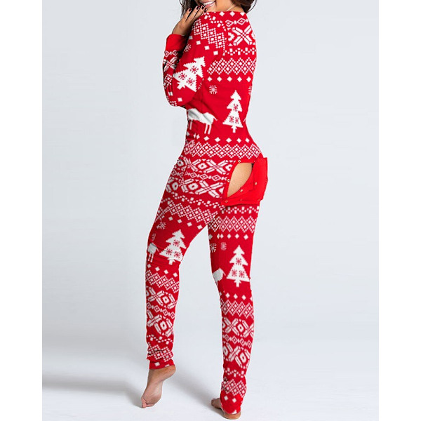 Julepyjamas Matchende Familie Pyjamas Mode Pyjamas til Kvinder Knaplukket Flap Voksne Loungewear Nyt Design Lounge Wear Hjemmetøj style 1 M