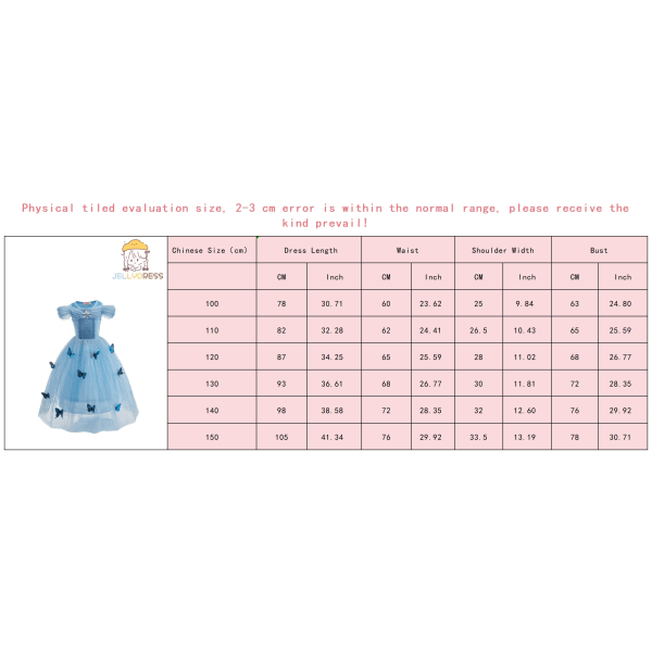 Fairy Princess Dress Cinderella Cosplay Förklädnad Födelsedagsdräkt Vestidios Baby Girls Klänning Charm Kostym Fancy Dress Carnival 6T(130) dress E