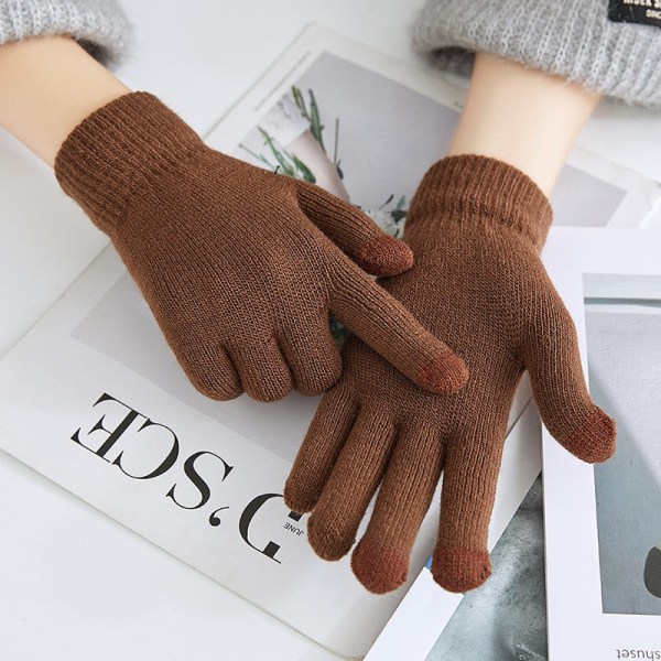 Unisex Dam Herr Pekskärm Vinter Handskar Varma Vantar Enfärgad Bomull Värmare Smartphones Körhandske Luvas Kvinna White One Size