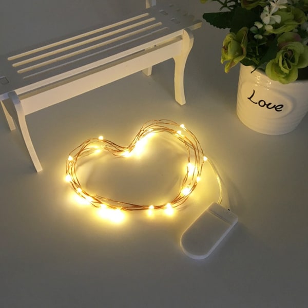 Luces Led Kobbertråd Fe Lys Batteridrevne LED Lysstreng Party Bryllup Indendørs Juledekoration Guirlande Lys Blue 5M