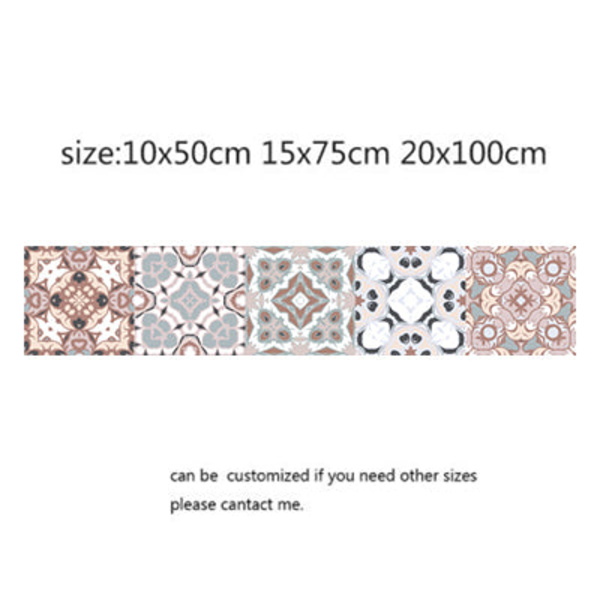 Mosaikfliseklistermærker i arabisk stil til stue, køkken, retro 3D vandtæt vægmaleri, badeværelsesindretning, DIY selvklæbende tapet 22 15x75cm
