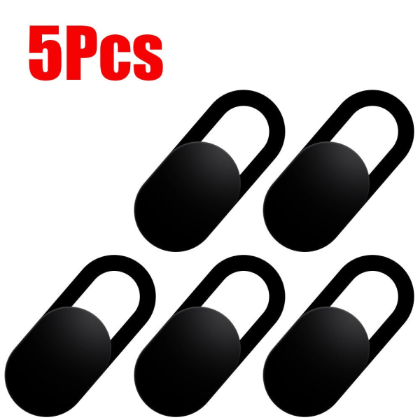 1/5/10/20 st Webbkamera Skydd Laptop Kamera Skydd Slider Telefon Antispy För iPad PC Macbook Tablet Linser Sekretess Klistermärke 5Pcs-Black