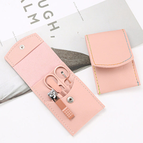 Roséguldsax Nagelknipsare Set Tri-Fold Väska 16-Delars Pedikyr Manikyr Verktyg Dam 16 pieces-Green