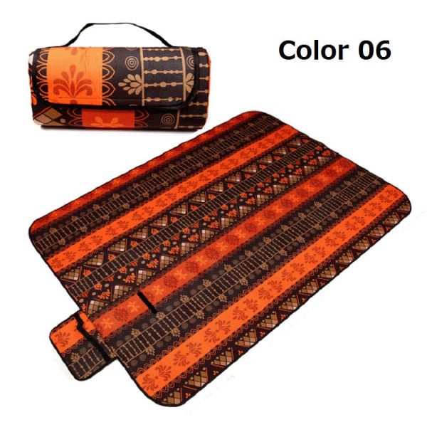 Bärbar Hopfällbar Picknickmatta Utomhus Campingmatta Nationell Stil Tryckt Tjockare Fuktsäker Pad Strandfilt Baby Turistmatta Color 16 150x100cm