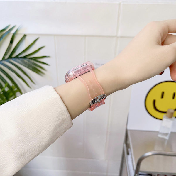 Klockarmband för Apple Watch iWatch 10:e generationen/42mm transparent puder