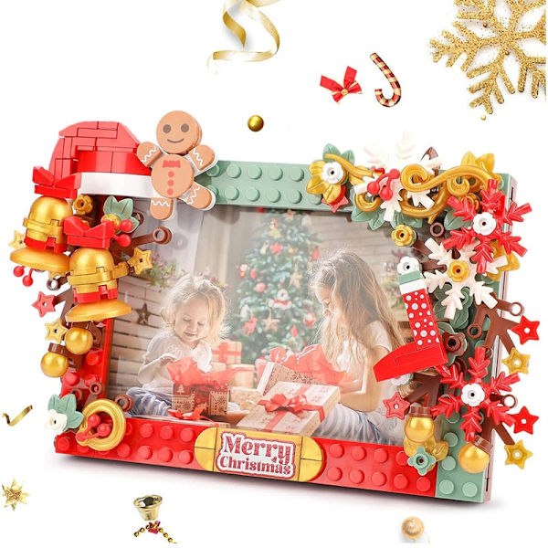 MOC Kreativ Julkul Skrivbordspegel Klossar Jultomte Pepparkakshus Set Byggkloss Dekoration Leksaker Barn Pojkar Gåvor JK5107 As photo