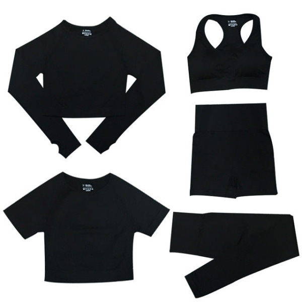 Yoga Set Träningskläder Träningsdräkt Toppar Och Leggings för Fitness Sport Bra pant grey L