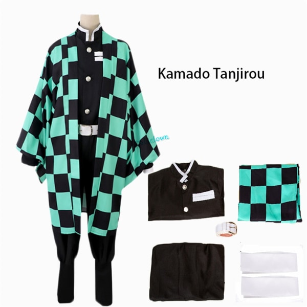 Anime Demon Slayer: Kimetsu No Yaiba Zenitsu Giyu Tanjirou Kamado Nezuko Cosplay Kimono Uniform Cosplay-dräkt för barn och vuxna Kochou Shinobu Adult L