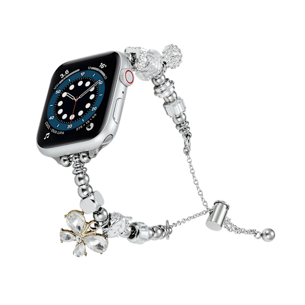 Klockarmband för Apple Watch iWatch 38/40/41/S10-42mm Vit Fjäril Blomma