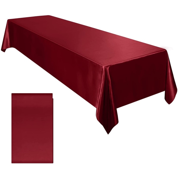 Rektangulär Bröllopsduk i Satin 57x102 tum Ljus Slät Sidenbordsduk för Bröllopsbankett Jubileum Matsalsbordsdekor silver 145x260cm