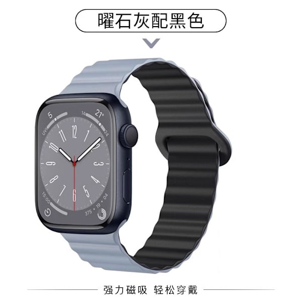 Kellon ranneke Apple Watch iWatch -kelloon Soveltuu: S6/5/4/SE 40mm Obsidiaaninharmaa mustalla