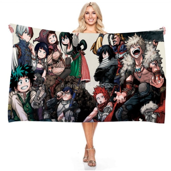 My Hero Academia Rantapyyhe Anime 3D Herkkä Mikrokuitu Kylpypyyhe Ulkoilupeitto Olohuone Kodin Sisustus Uima-asu Muoti Pattern 5 75X150CM