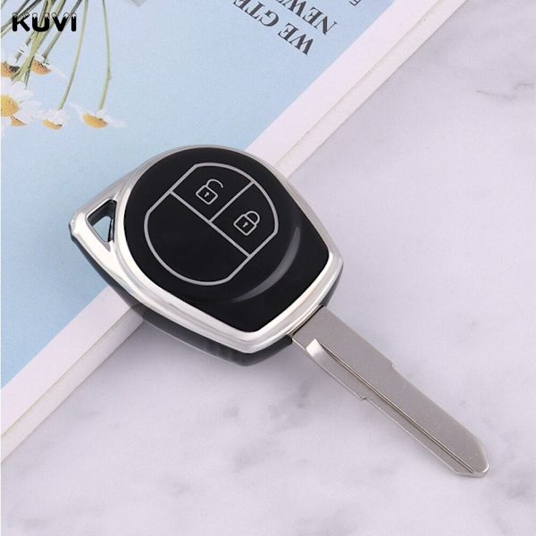 TPU Bilnøkkel Deksel Skall Fob For Suzuki Swift Grand Liana SX4 Window Vitara Amagatarai Nøkkelfri Veske Nøkkelring Tilbehør White