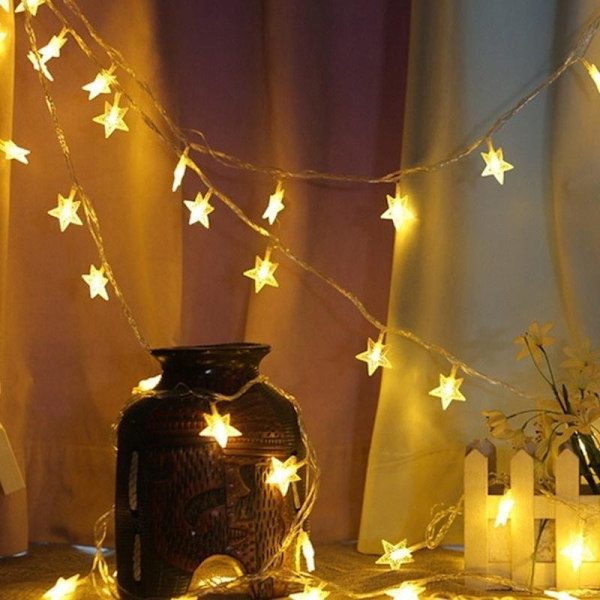 1,5M 3M Stjärnformade LED Ljusslingor Jul Bröllopsdekoration White 1.5m-10led