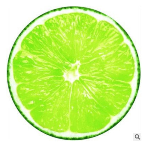 Rantapyyhe Donitsi Pyöreä Piknik-matto Muodikas Pizza Hampurilainen Hedelmä 150*150cm Mikrokuitu Seinävaate Kylpypyyhe Green Lemon