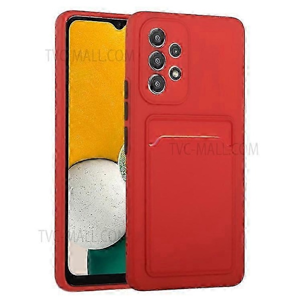 Kompatibelt för Samsung Galaxy A53 5g Korthållare Fack Mjukt Tpu Stötsäkert Anti-repor Skal med Kameralinsskydd Red