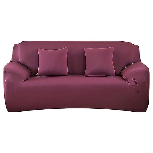 Överdrag Enfärgade sofföverdrag för vardagsrum Elastiskt cover Överdrag Stolskydd 1/2/3/4 sits dark purple 2-seater 145-185cm