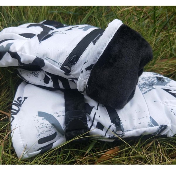 Vinter Snowboard Ski Hansker PU Lær Sklisikker Berøringsskjerm Vanntett Motorsykkel Sykling Fleece Varme Snøhansker Unisex Snowboard Gloves1 XL