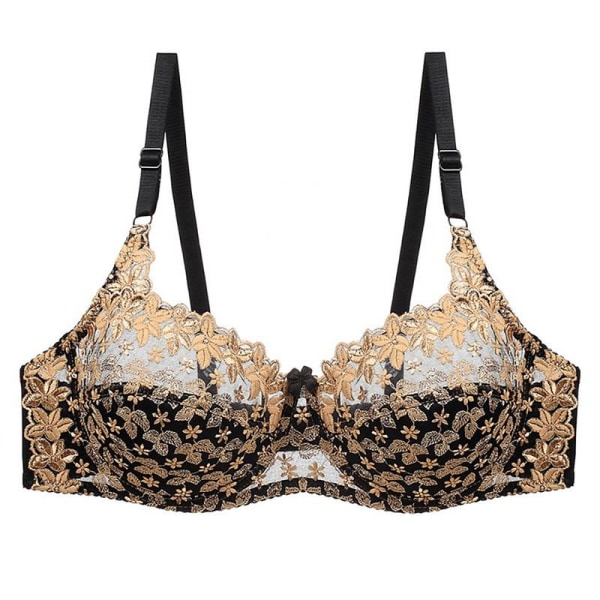 Dammode Sexiga underkläder Dammode Sexiga spetsar ihålig stålring Samlande BH Rose gold 38D/85D