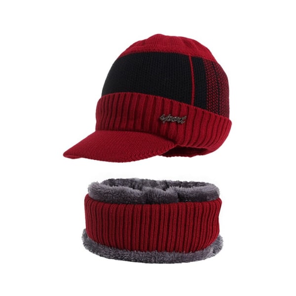 Talvihatut miehille Skullies pipo Talvilakki Miehet Naiset Villa Huivi Lakit Setti Balaclava Maski Gorras Bonnet Neulottu Hattu Black Scarf One Size