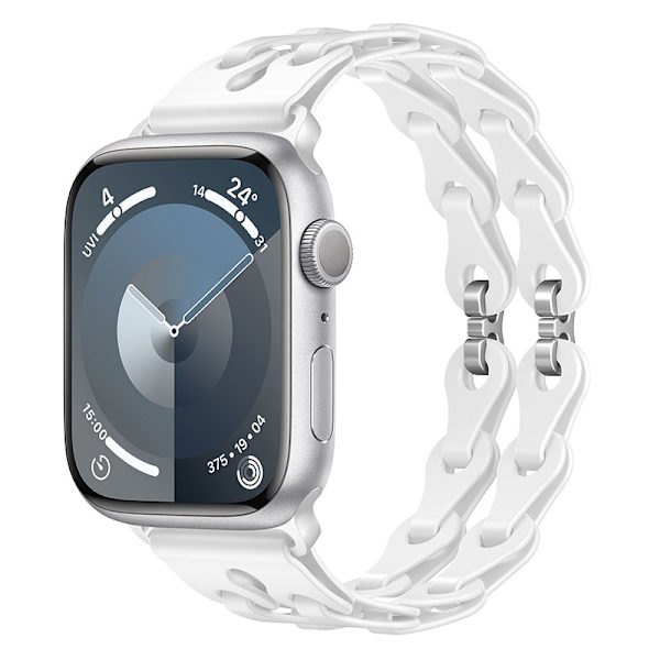 Klockarmband för Apple Watch iWatch 38/40/41/42mm Vit Silverspänne