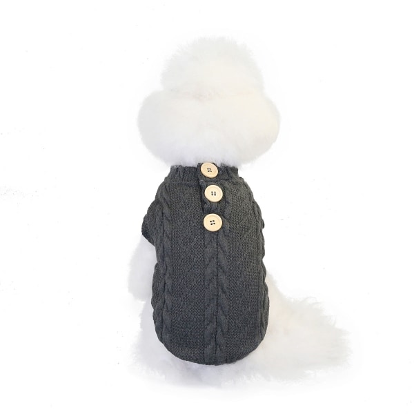 Varm vintertröja väst husdjurskläder Dark gray M