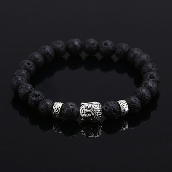 Tigerøje Lavasten Perle Buddha Armbånd Smykker Yoga Bøn Armbånd Mænd Kvinder Mujer Pulseras Mode Smykker lava