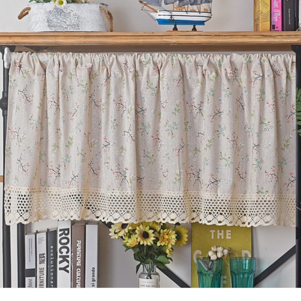 Nordisk stil korte gardiner til køkken Solid bomuld linned gardin Vinskab Dør Vindue Små gardiner Garderobegardin Style A 150x60cm