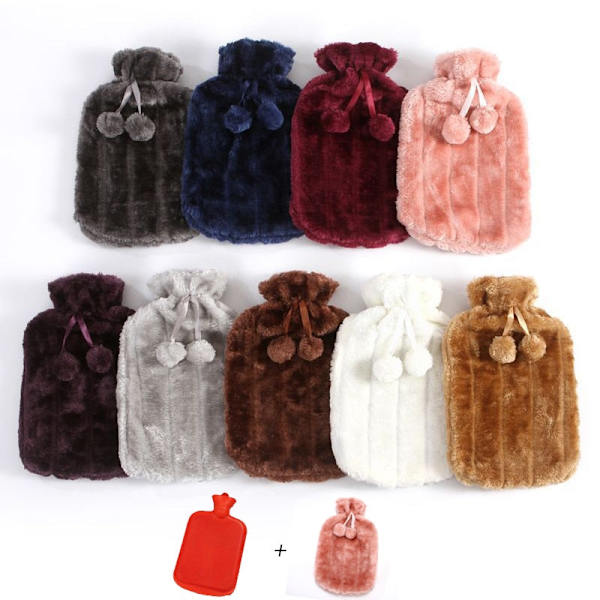 2L Pehmoinen Lämpöpullo Lämmin Vatsa Aarre Sarjakuva Lämmitin Täytetty Mini Räjähdyssuojattu Kannettava Talvi Uudelleenkäytettävä Käsienlämmitin rose red