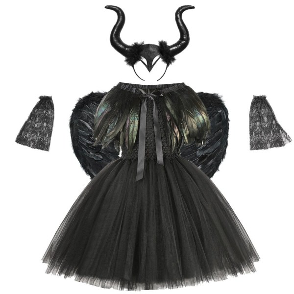 Disney Maleficent Halloween Kostume Kjole til Piger Vampyr Mirabel Isabella Prinsesse Cosplay Festkjole Piger Charm Kjoler 2T Maleficent set D