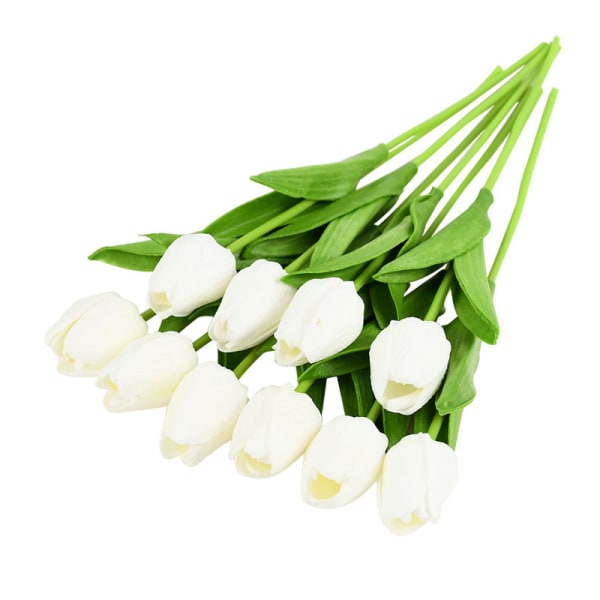 10 st Tulpan Konstgjord Blomma Real Touch Konstgjord Bukett Falsk Blomma för Bröllopsdekoration Blommor Hem Trädgård Dekor G