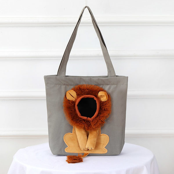 Mjuka Djurbärväskor Lejon Design Bärbar Andningsbar Väska Katt Hund Bärväskor Utgående Resor Husdjur Handväska Med Säkerhetsdragkedjor only bag 40x35cm-in 4kg